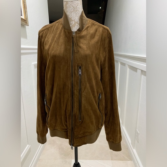 Allsaints Kemble Suede Bomber Jacket Size XL